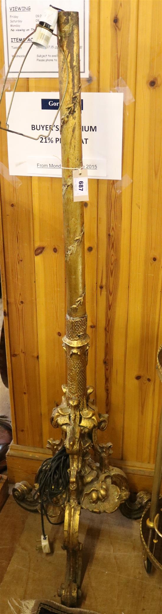 Gilt lamp stand